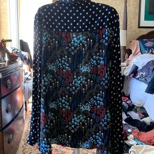 Westbound plus size mixed‎ media blouse. With a few times